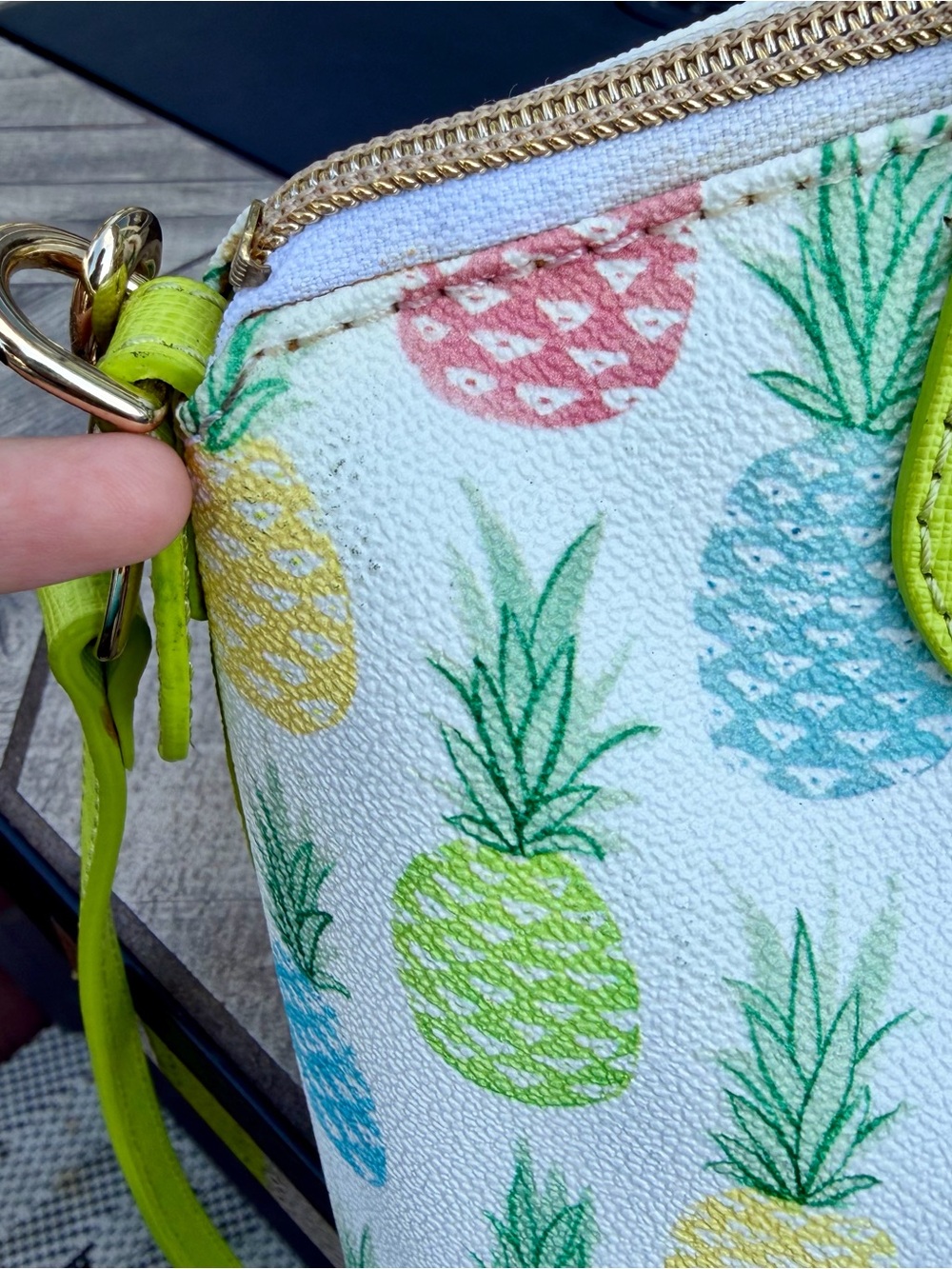 Dooney & Bourke Pineapple Mini Ruby Crossbody Bag Satchel Purse Summer EUC - Picture 9 of 16